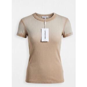 Cotton Citizen Verona Ribbed Tee | Beige Ombre Supima Cotton Modal | Size Small